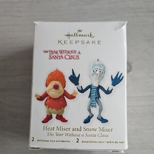Hallmark Keepsake Heat Miser and Snow Miser Ornaments - Red and Blue